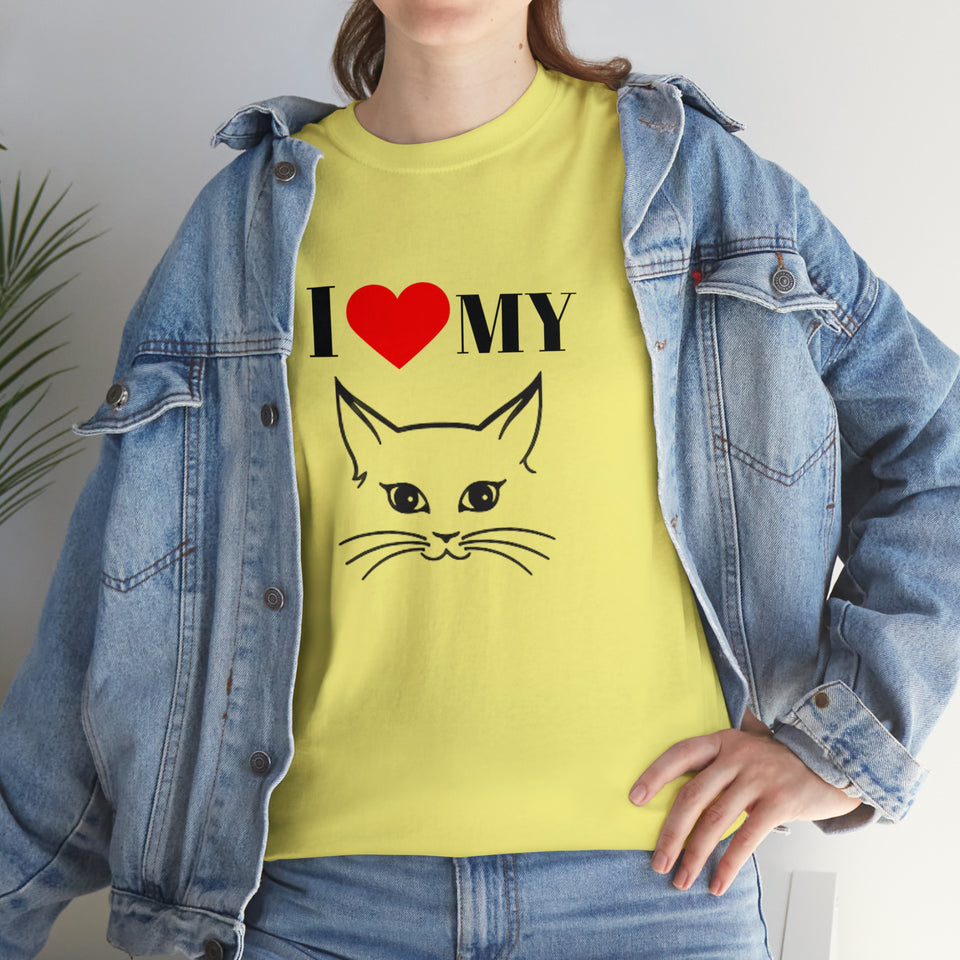 I Love My Cat Unisex Heavy Cotton Tee