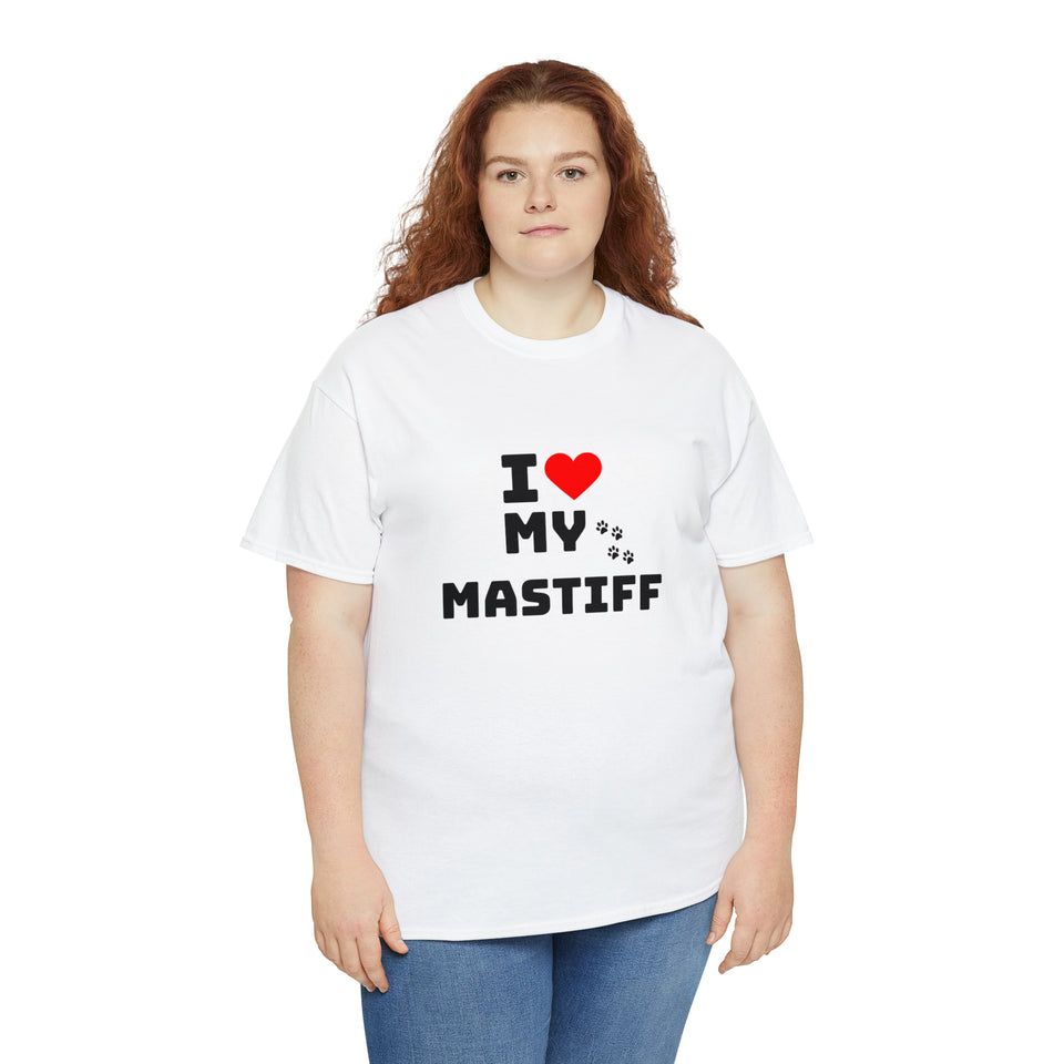 I Love My Mastiff Unisex Heavy Cotton Tee