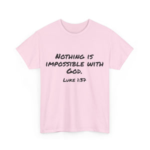 Luke 1:37 Unisex Heavy Cotton Tee