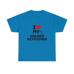 I Love My Golden Retriever Unisex Heavy Cotton Tee
