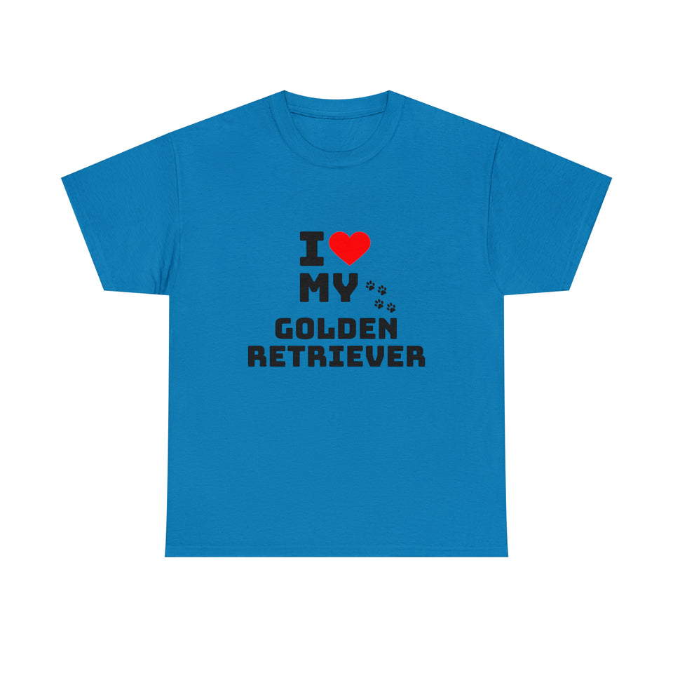 I Love My Golden Retriever Unisex Heavy Cotton Tee