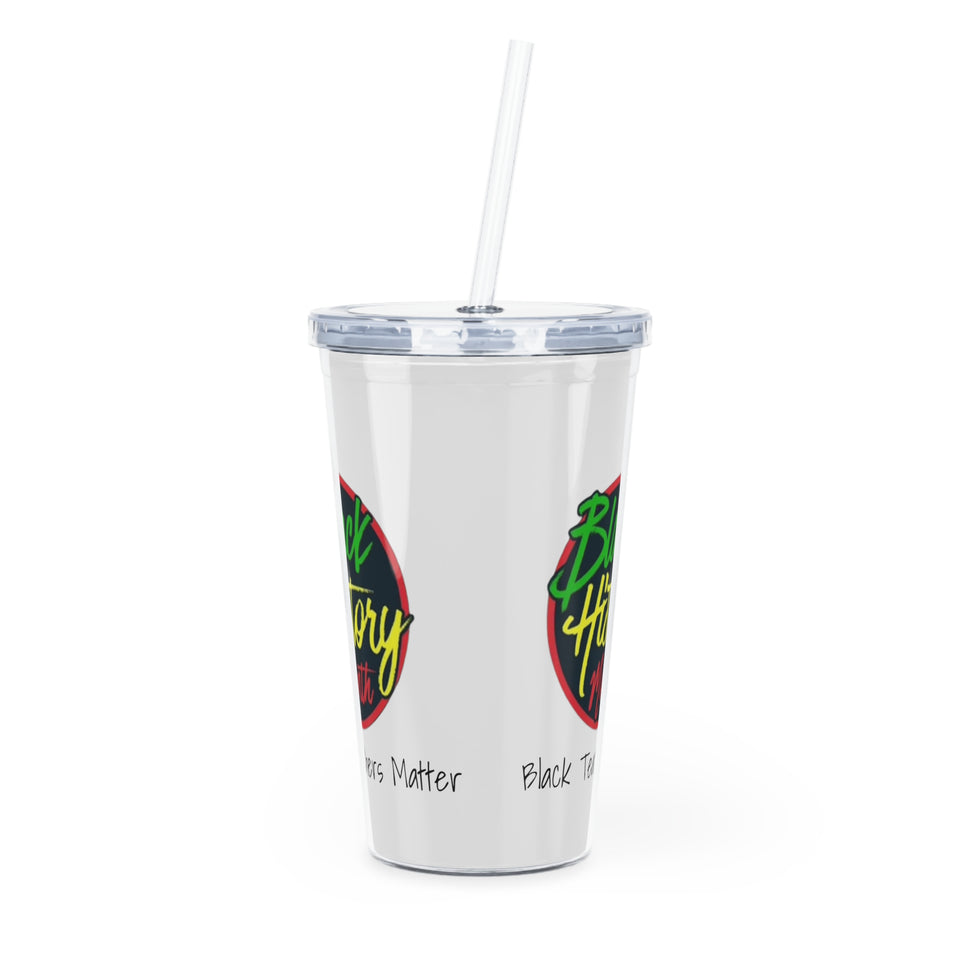 Black Teachers Matter Plastic Tumbler with Straw