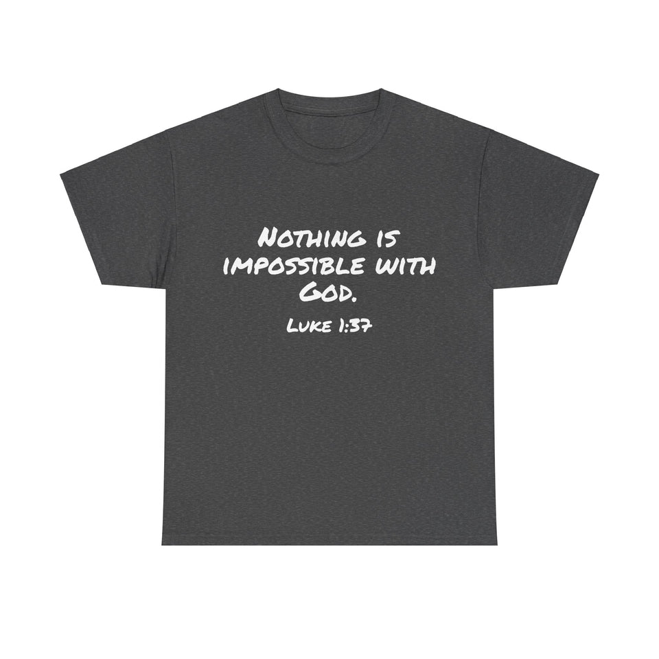 Luke 1:37 Unisex Heavy Cotton Tee