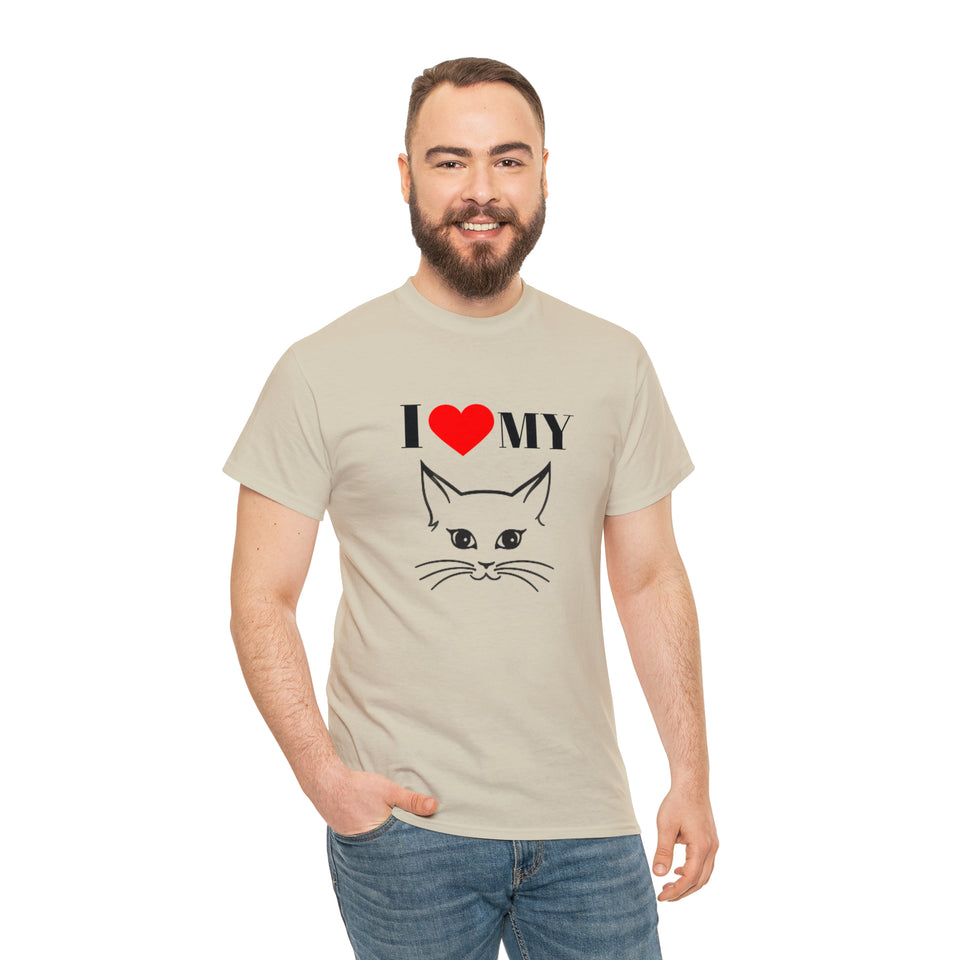I Love My Cat Unisex Heavy Cotton Tee