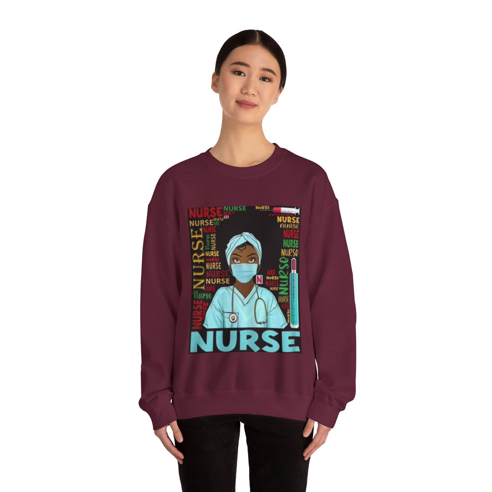 Black Nurse Crewneck Sweatshirt