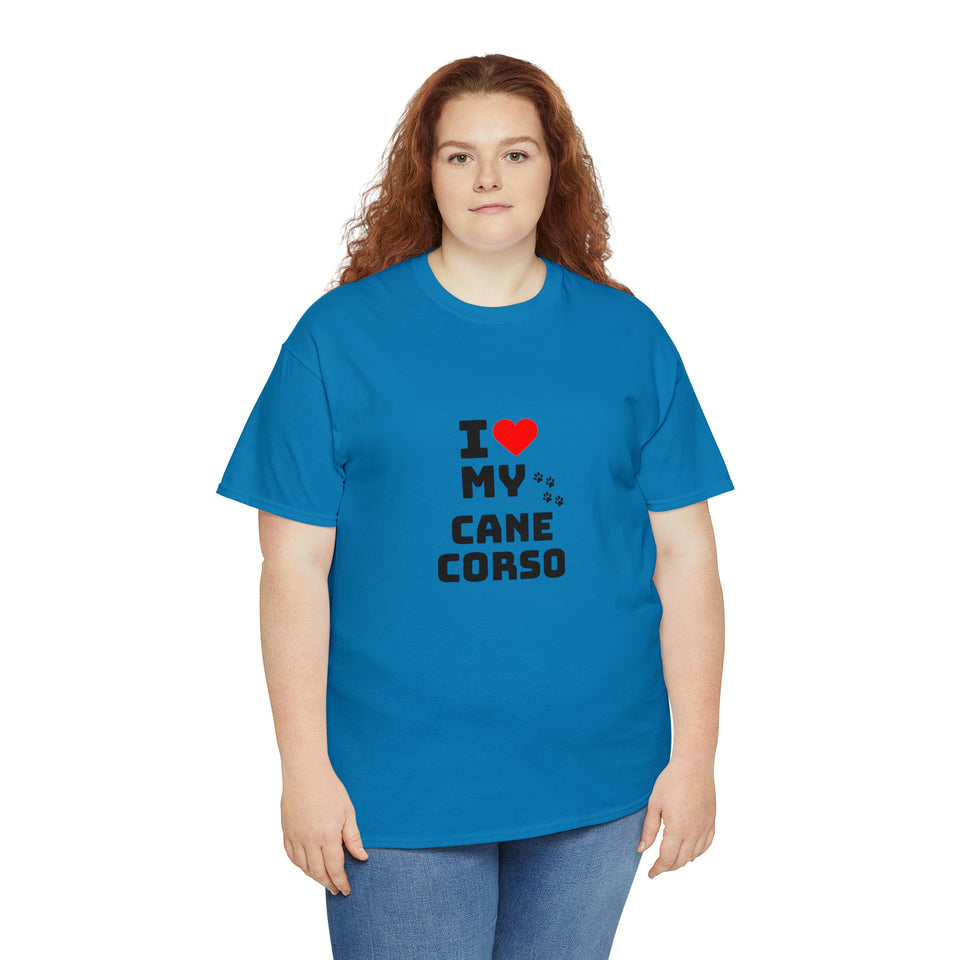 I Love My Cane Corso Unisex Heavy Cotton Tee