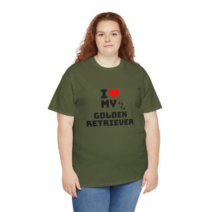 I Love My Golden Retriever Unisex Heavy Cotton Tee
