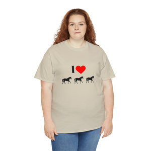 I Love Horses Unisex Heavy Cotton Tee