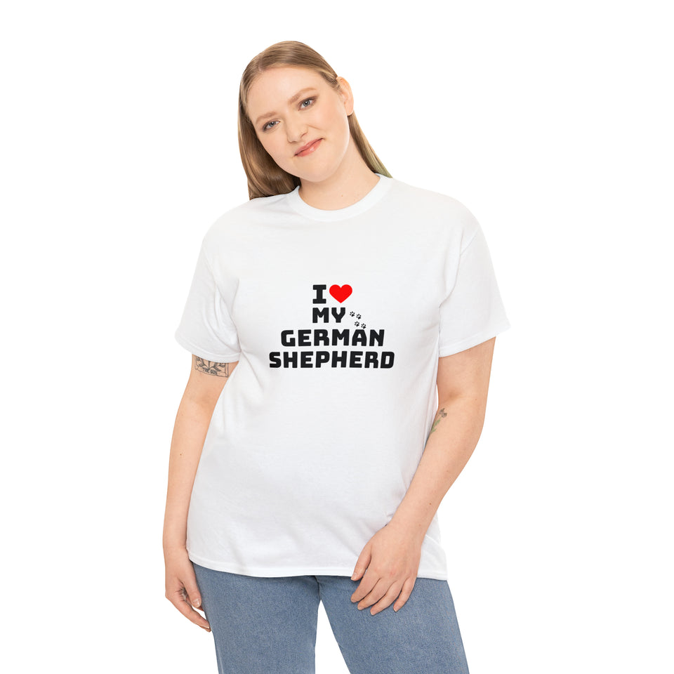 I Love My German Shepherd Unisex Heavy Cotton Tee