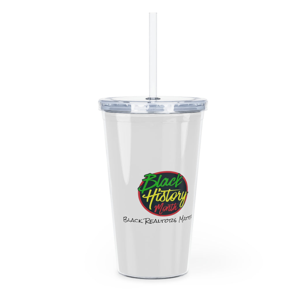 Black Realtors Matter Plastic Tumbler with Straw