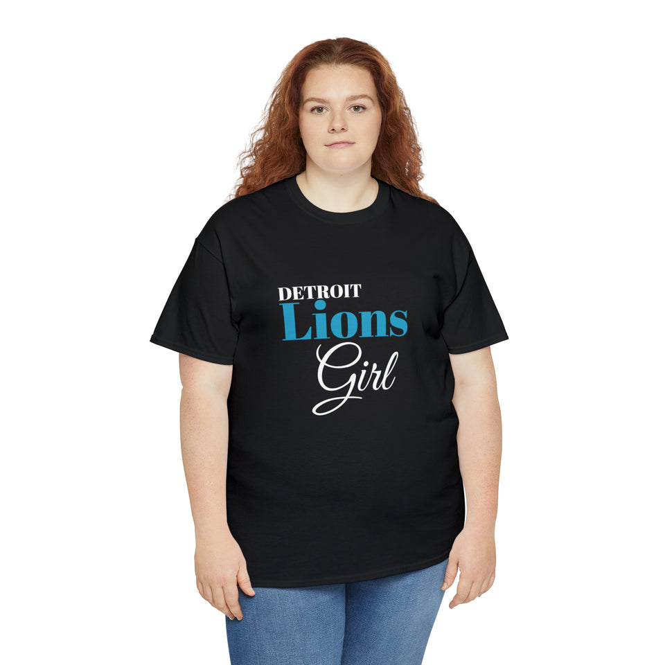 Detroit Lions Girl Unisex Heavy Cotton Tee