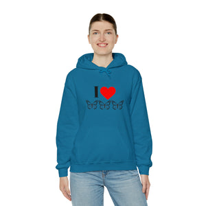 I Love Butterflies Unisex Heavy Blend™ Hooded Sweatshirt