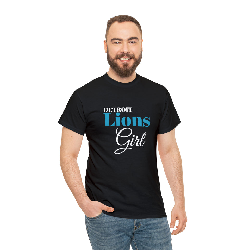 Detroit Lions Girl Unisex Heavy Cotton Tee