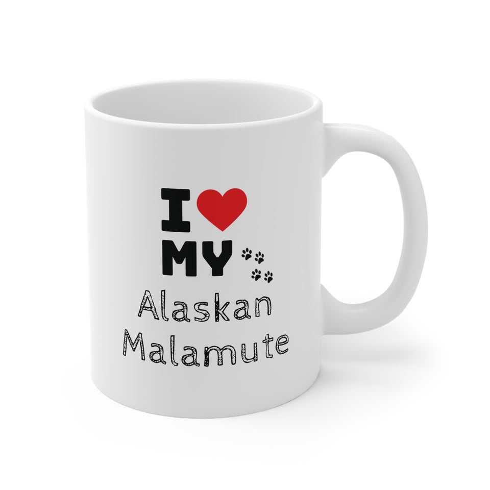 I Love My Alaskan Malamute Ceramic Mug 11oz