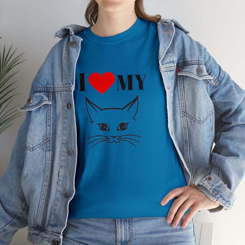 I Love My Cat Unisex Heavy Cotton Tee