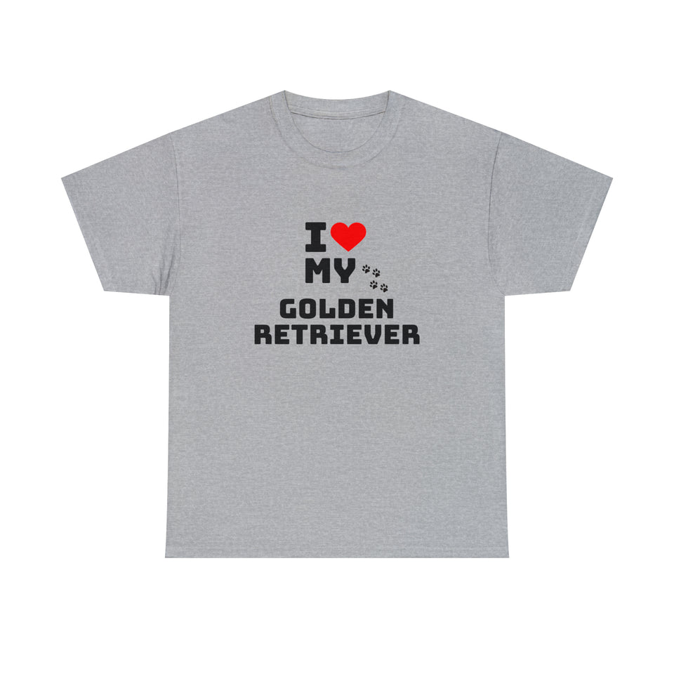 I Love My Golden Retriever Unisex Heavy Cotton Tee