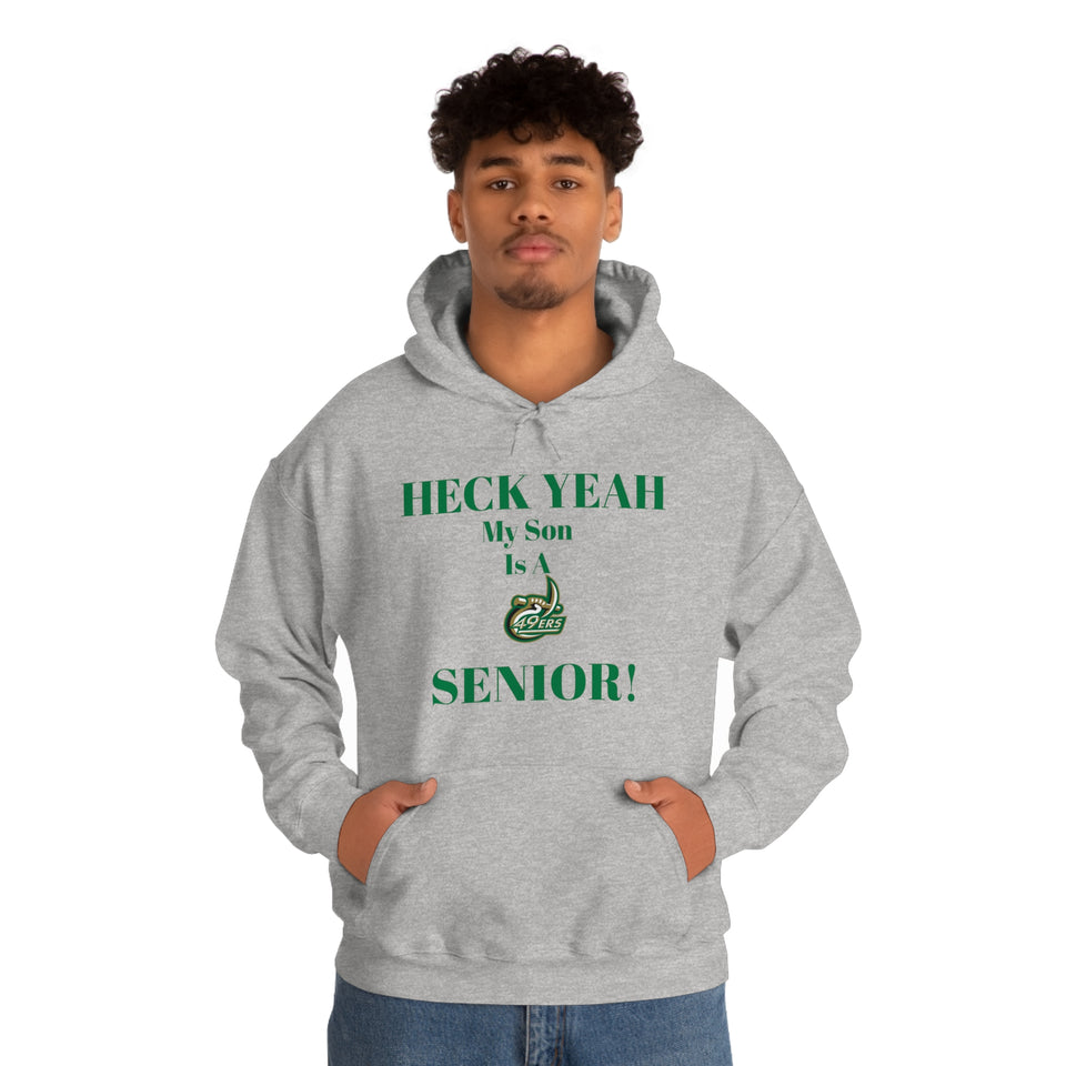 Heck Yeah My Son is A UNCC Senior Unisex Heavy Blend™ Hooded Sweatshirt