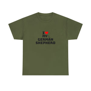 I Love My German Shepherd Unisex Heavy Cotton Tee
