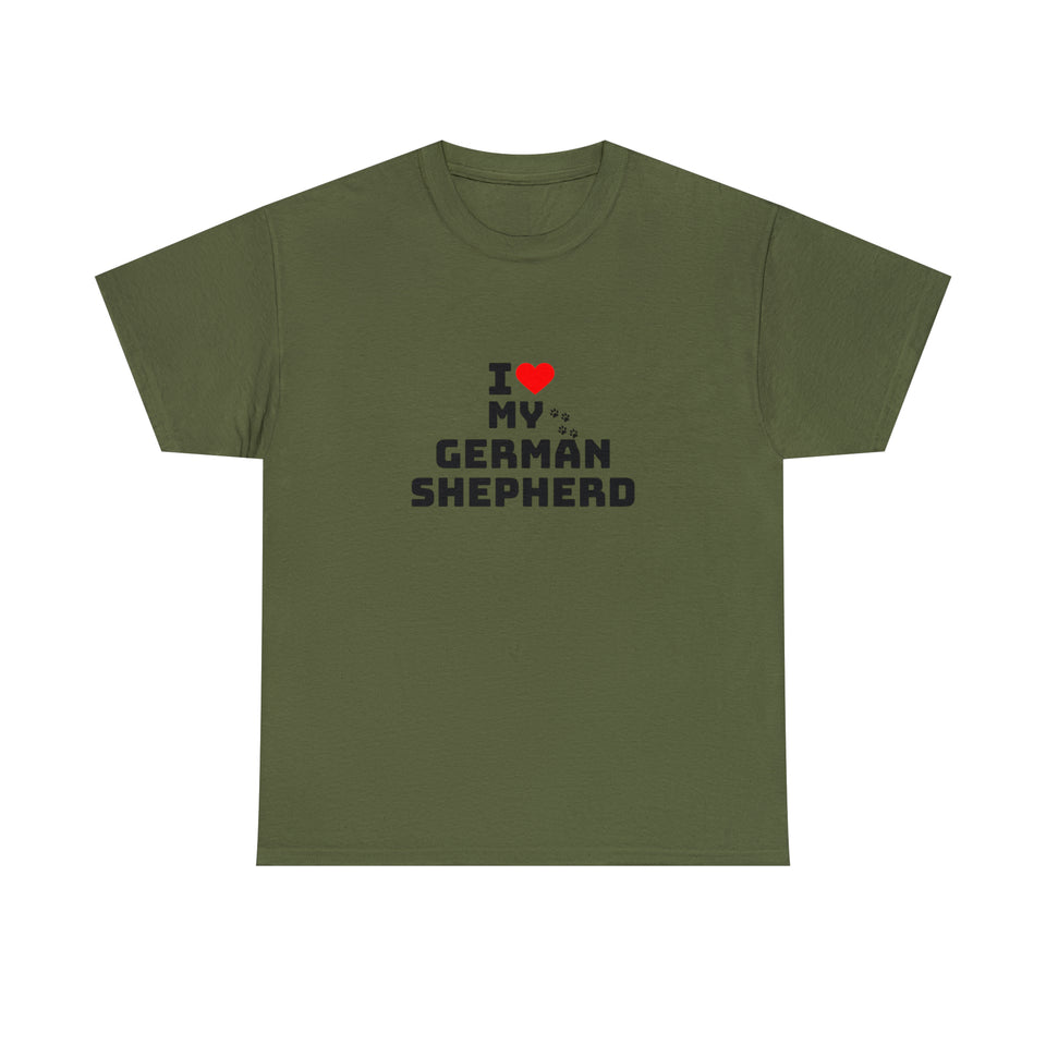 I Love My German Shepherd Unisex Heavy Cotton Tee