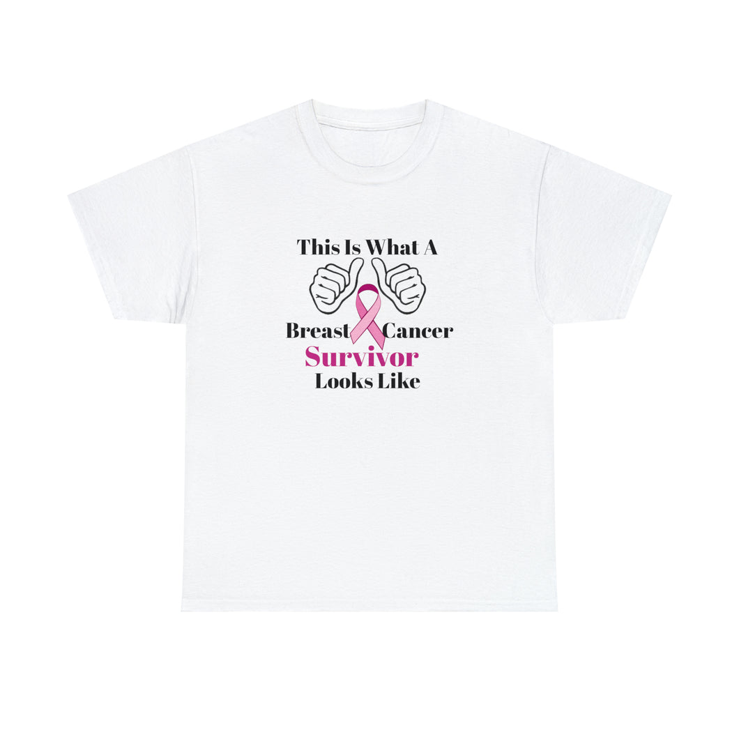 Breast Cancer Survivor Unisex Heavy Cotton Tee