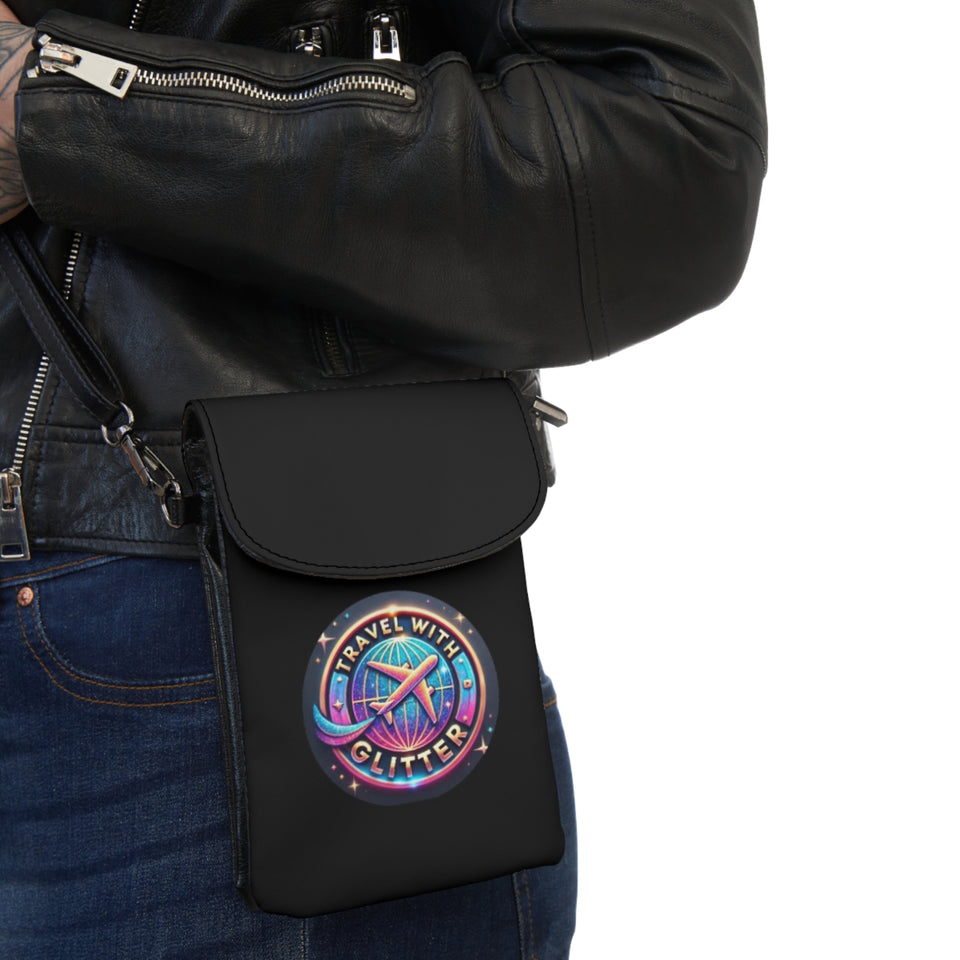 Travel With Glitter Small Cell Phone Wallet