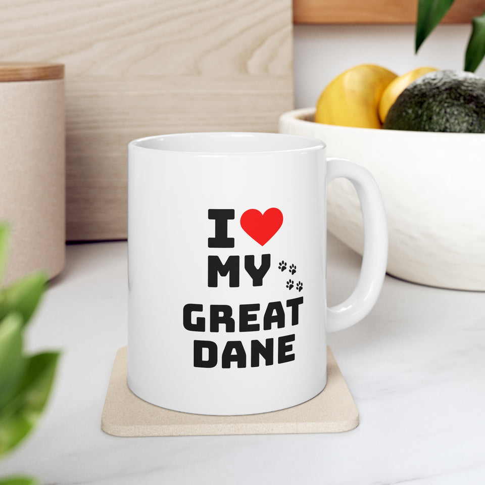 I Love My Great Dane Ceramic Mug 11oz