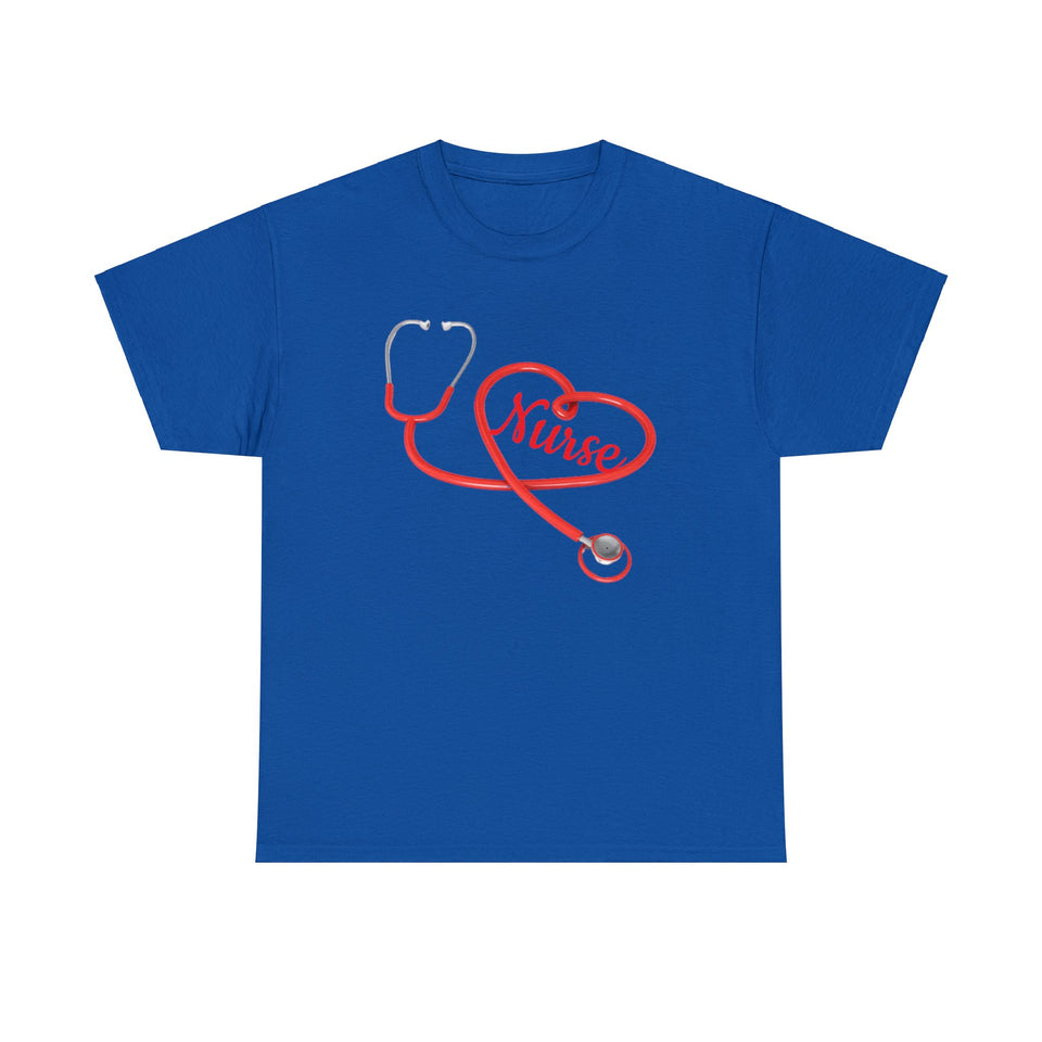 Stethoscope Heart Nurse Cotton Tee