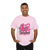 1 Yr Survivor Breast Cancer Awareness Unisex Heavy Cotton Tee