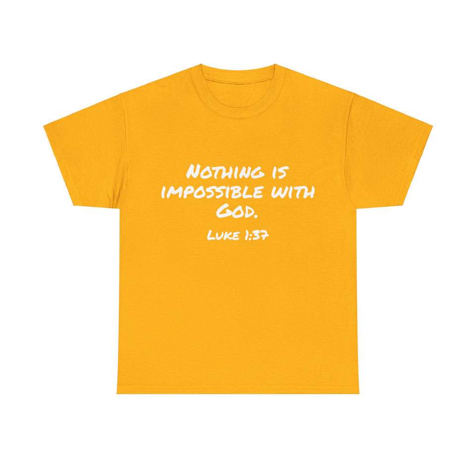 Luke 1:37 Unisex Heavy Cotton Tee