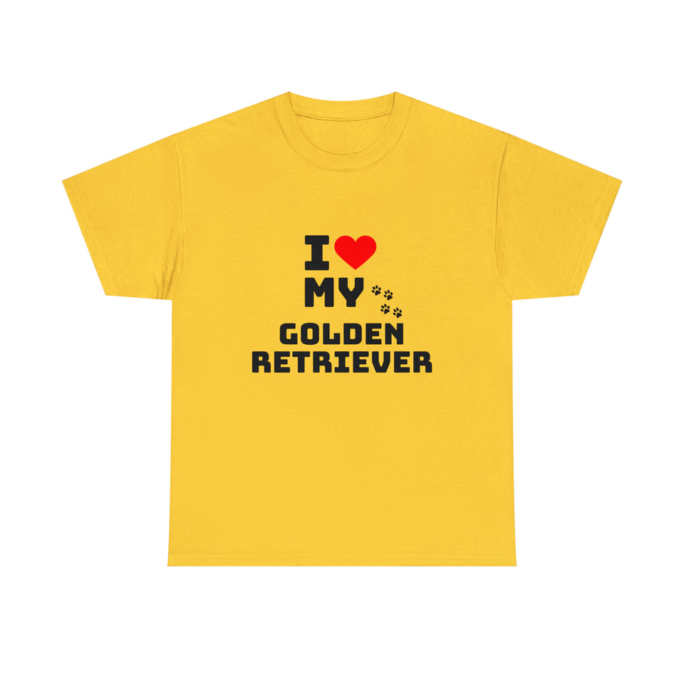 I Love My Golden Retriever Unisex Heavy Cotton Tee