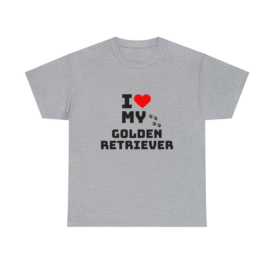 I Love My Golden Retriever Unisex Heavy Cotton Tee