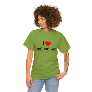 I Love Horses Unisex Heavy Cotton Tee