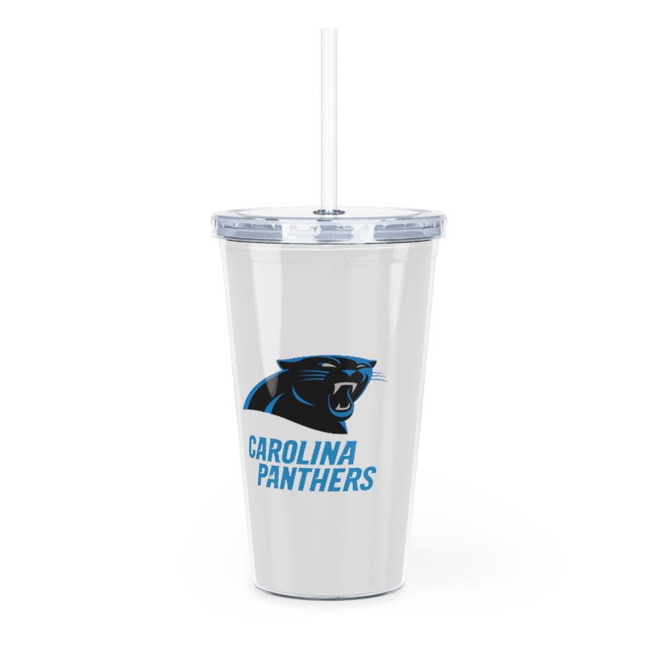 Carolina Panthers Plastic Tumbler with Straw