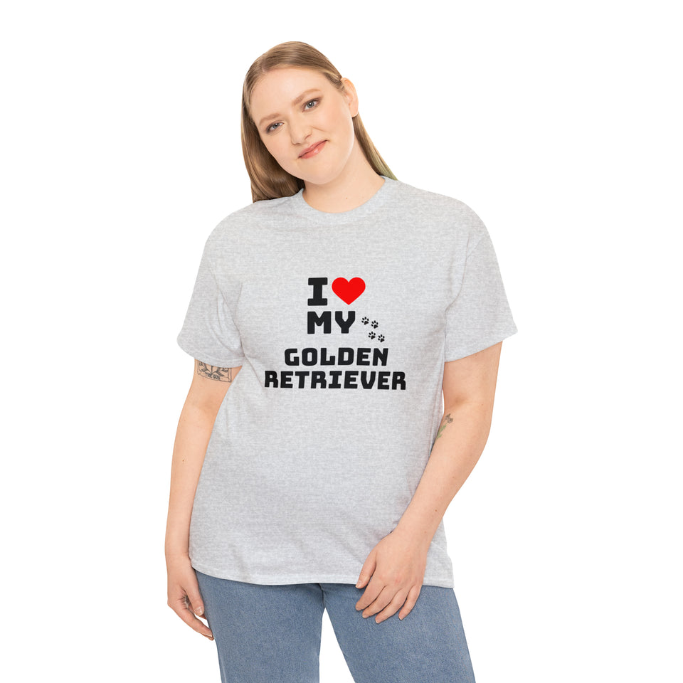 I Love My Golden Retriever Unisex Heavy Cotton Tee