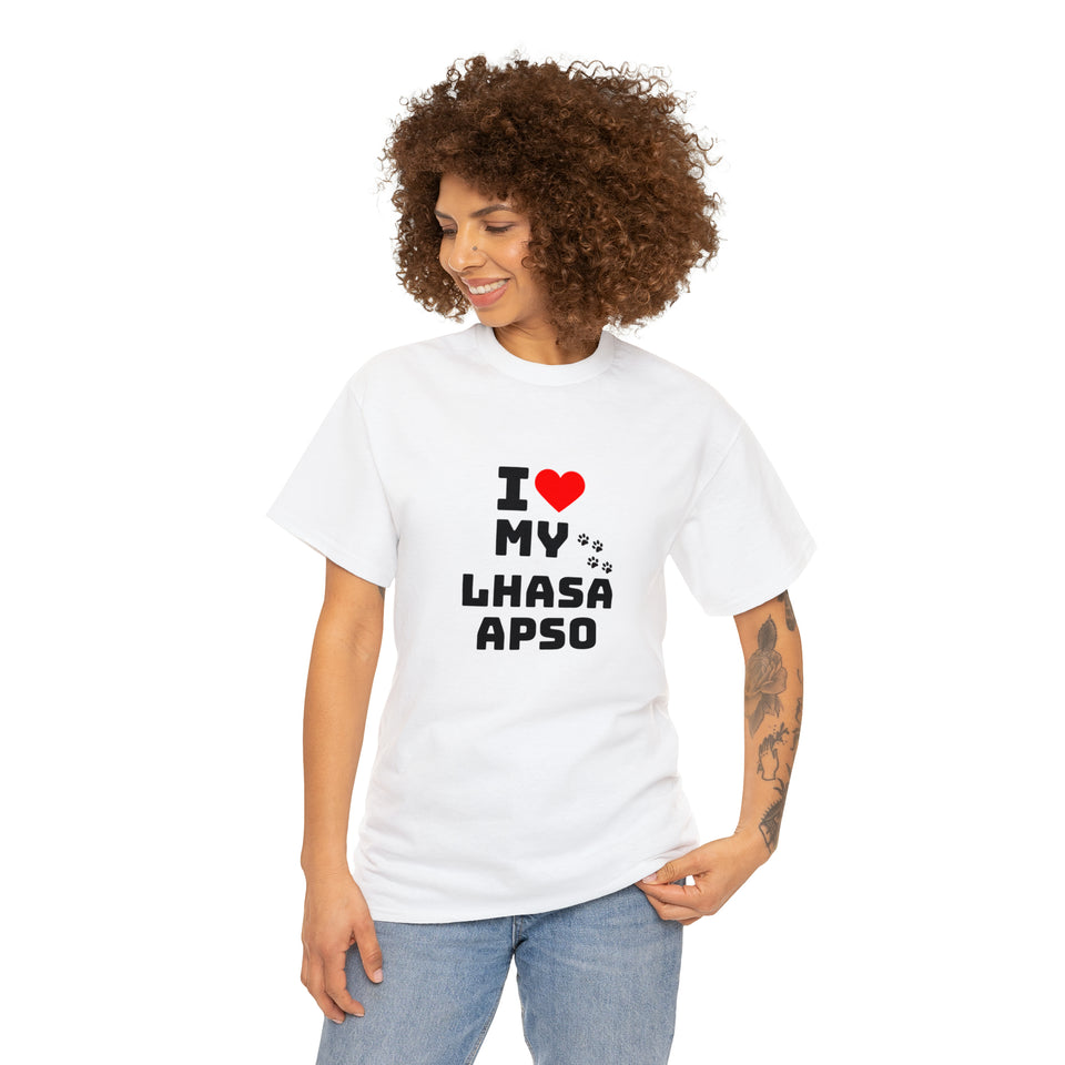 I Love My Lhasa Apso Unisex Heavy Cotton Tee