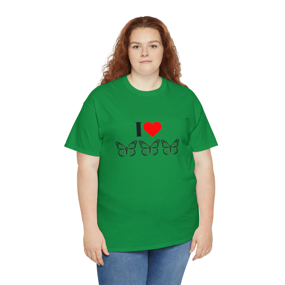 I Love Butterflies Unisex Heavy Cotton Tee