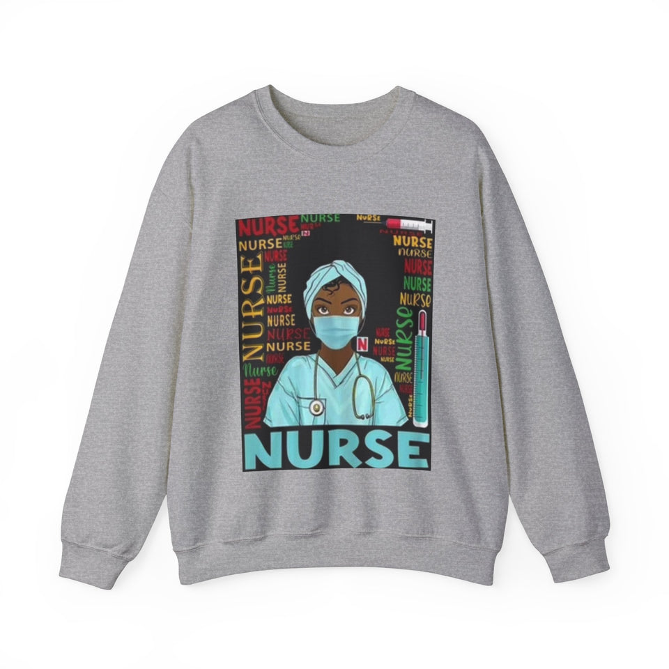 Black Nurse Crewneck Sweatshirt