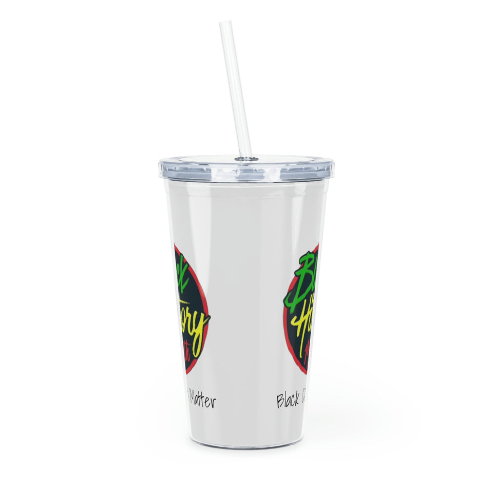 Black CEO's Matter Plastic Tumbler with Straw