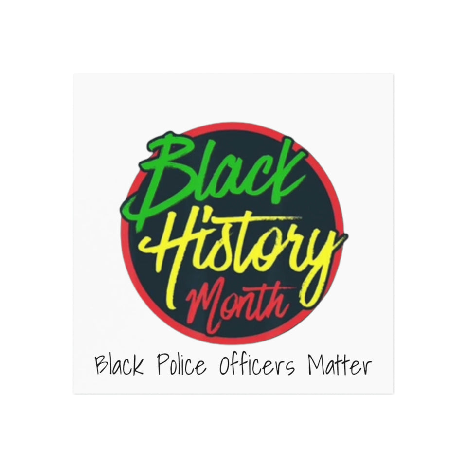 Black Police Officers Matter Square Magnet