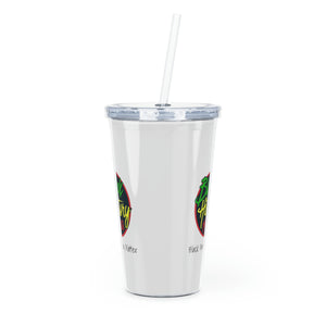 Black Barbers Matter Plastic Tumbler with Straw