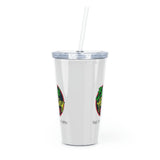 Black Barbers Matter Plastic Tumbler with Straw