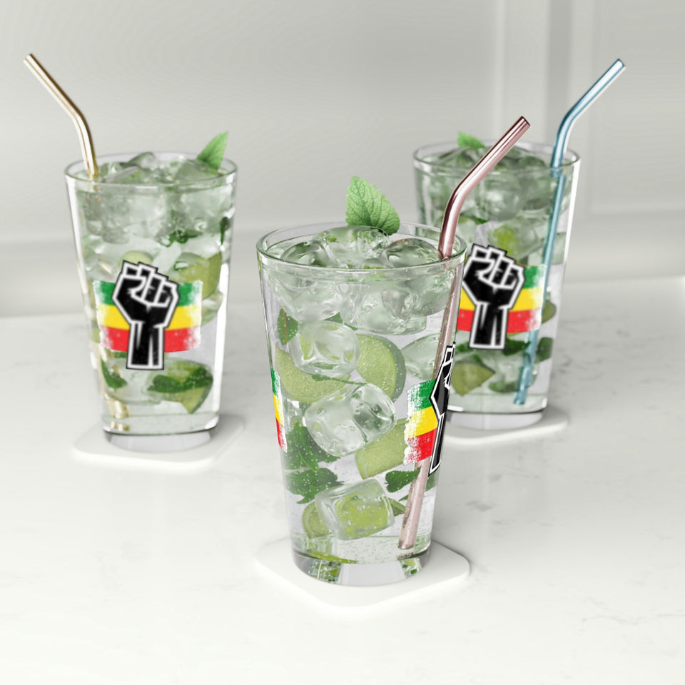 Black Fist Pint Glass, 16oz