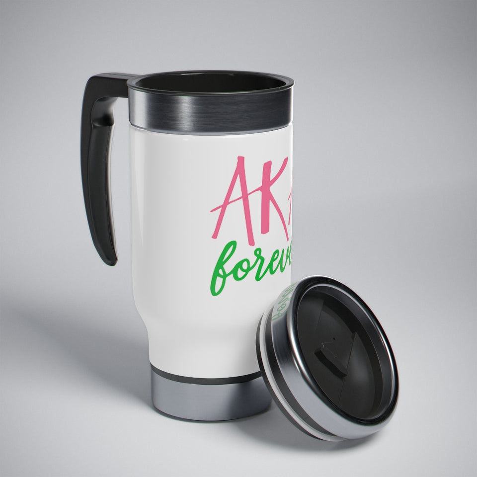 AKA Forever Stainless Steel Travel Mug with Handle, 14oz