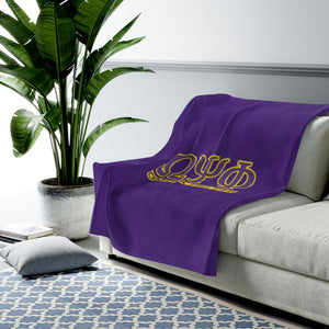 Omega Psi Phi Velveteen Plush Blanket