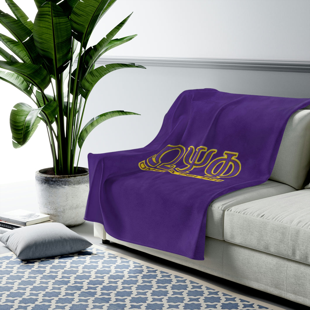 Omega Psi Phi Velveteen Plush Blanket