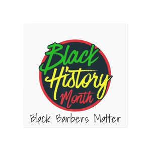 Black Barbers Matter Square Magnet