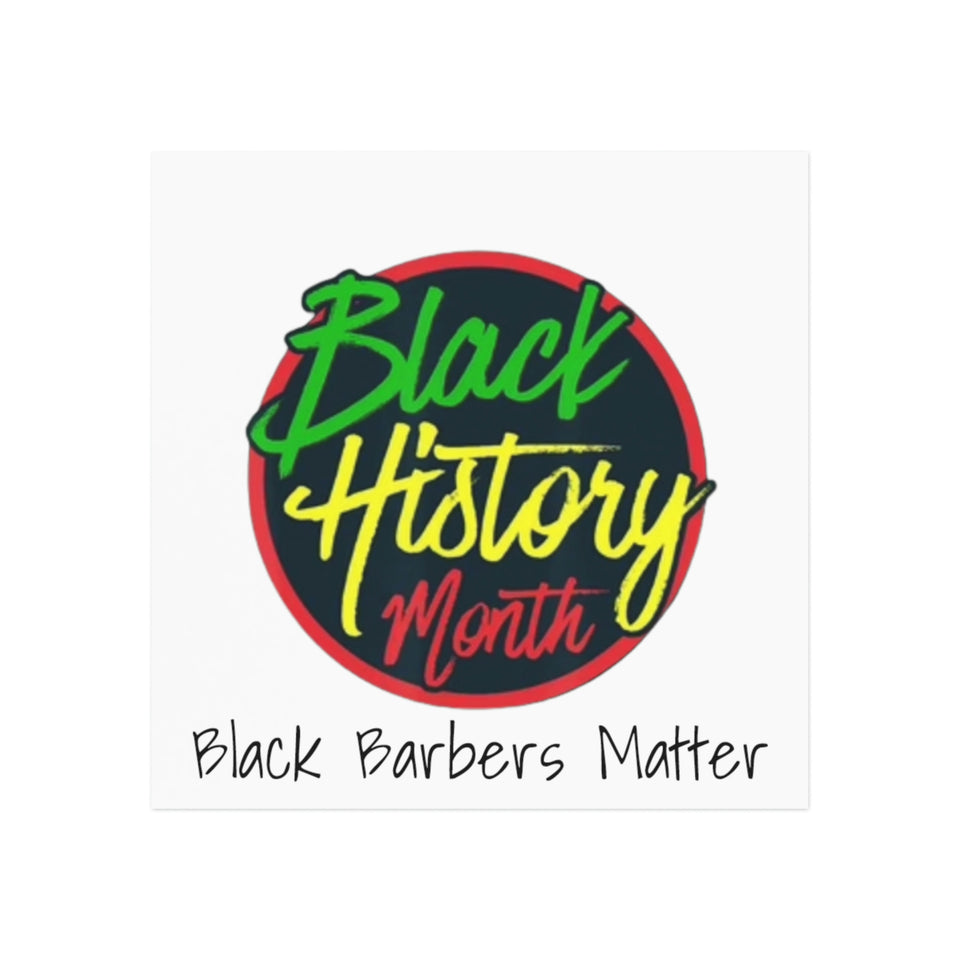 Black Barbers Matter Square Magnet