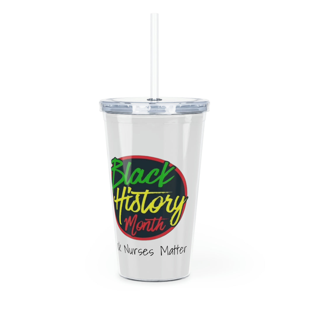 Black Nurses Matter Plastic Tumbler with Straw