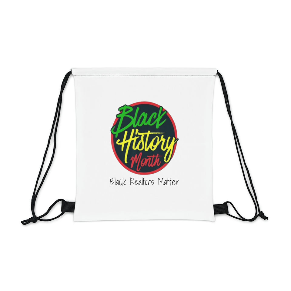 Black Realtors Matter Outdoor Drawstring Bag