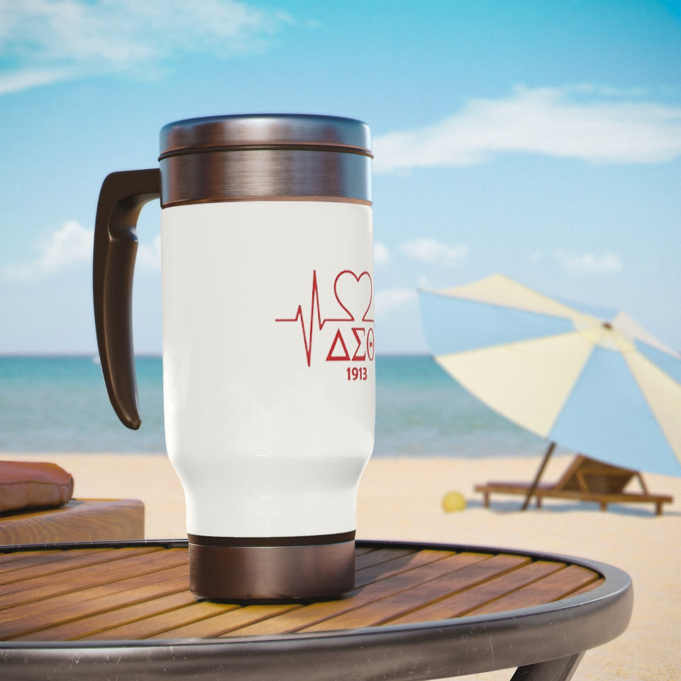 Delta Heartbeat Stainless Steel Travel Mug with Handle, 14oz